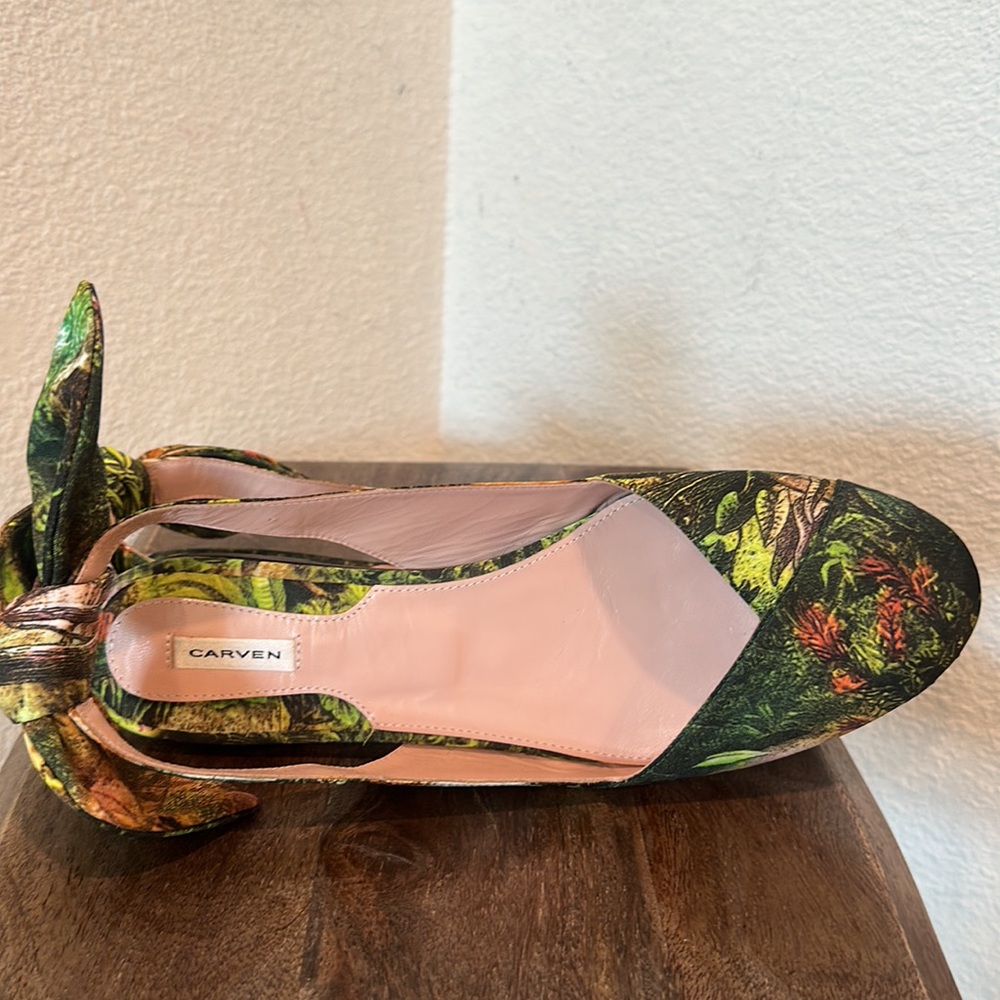CARVEN Printed Satin Slingback Flats Size EUR 40 US 9 - Picture 12 of 12